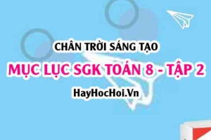 Mục lục SGK Toán 8 tập 2 Chân trời sáng tạo - Lý thuyết và bài tập Toán 8 tập 2 Chân trời sáng tạo